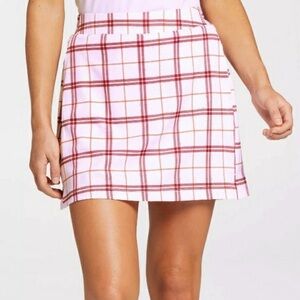 New Lady Hagen Golf Skort Pink Plaid Pockets Built In Shorts Tennis Women Medium